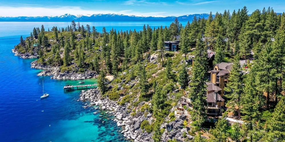 Crystal Bay Lake Tahoe Nevada dramatic shoreline view