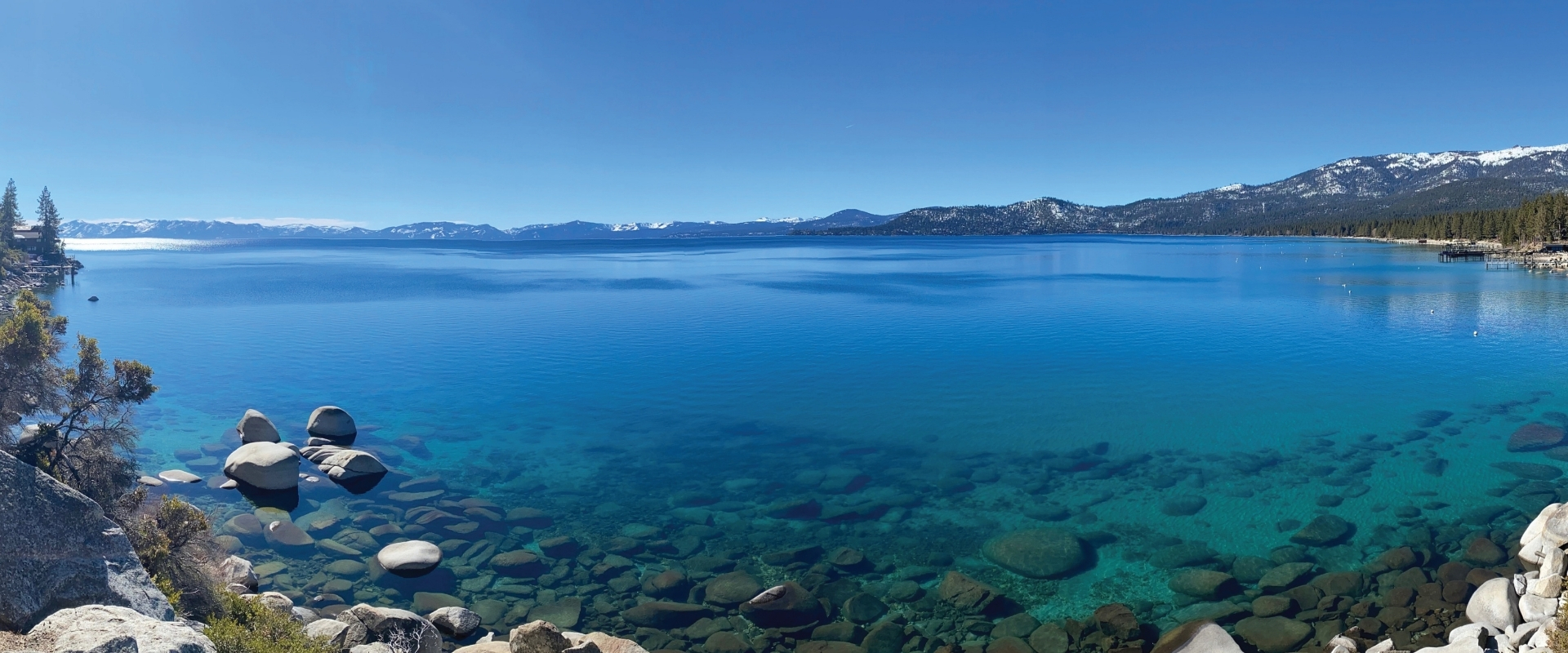 Lake Tahoe Nevada shoreline and mountains