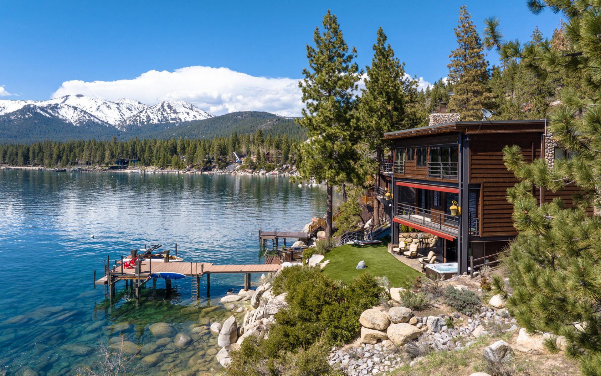 Lakefront home with direct water access on the Nevada side of Lake Tahoe