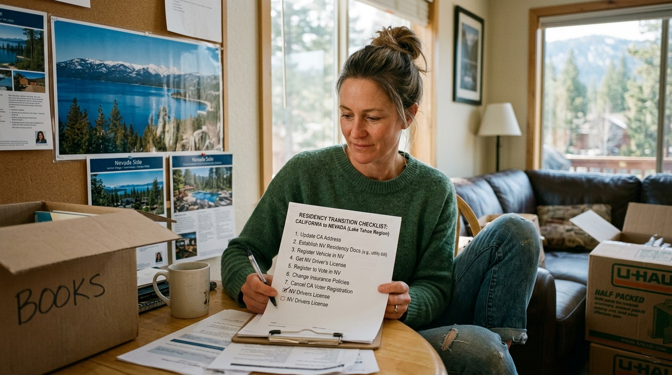 Nevada residency transition checklist for relocating to Lake Tahoe