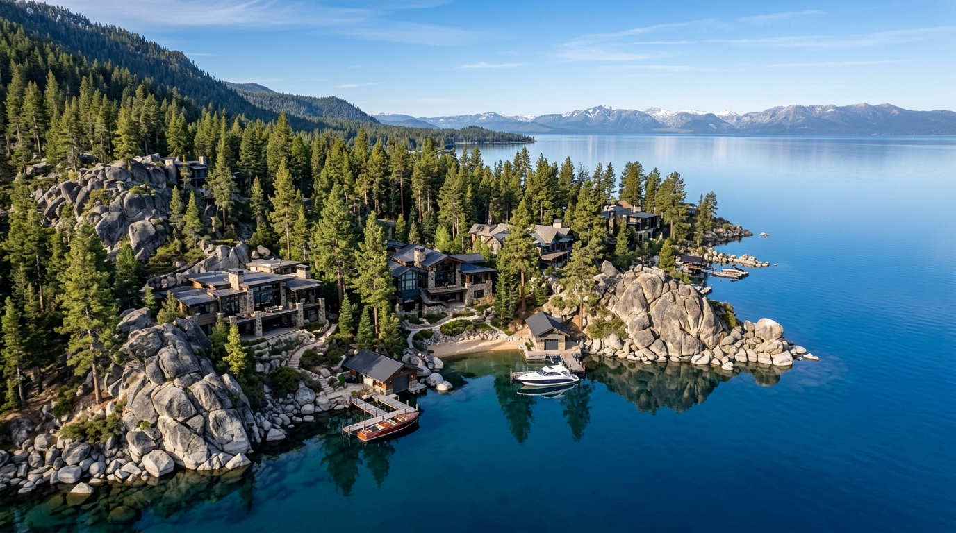 Incline Village Glenbrook Crystal Bay Zephyr Cove Nevada residency safe harbor homes