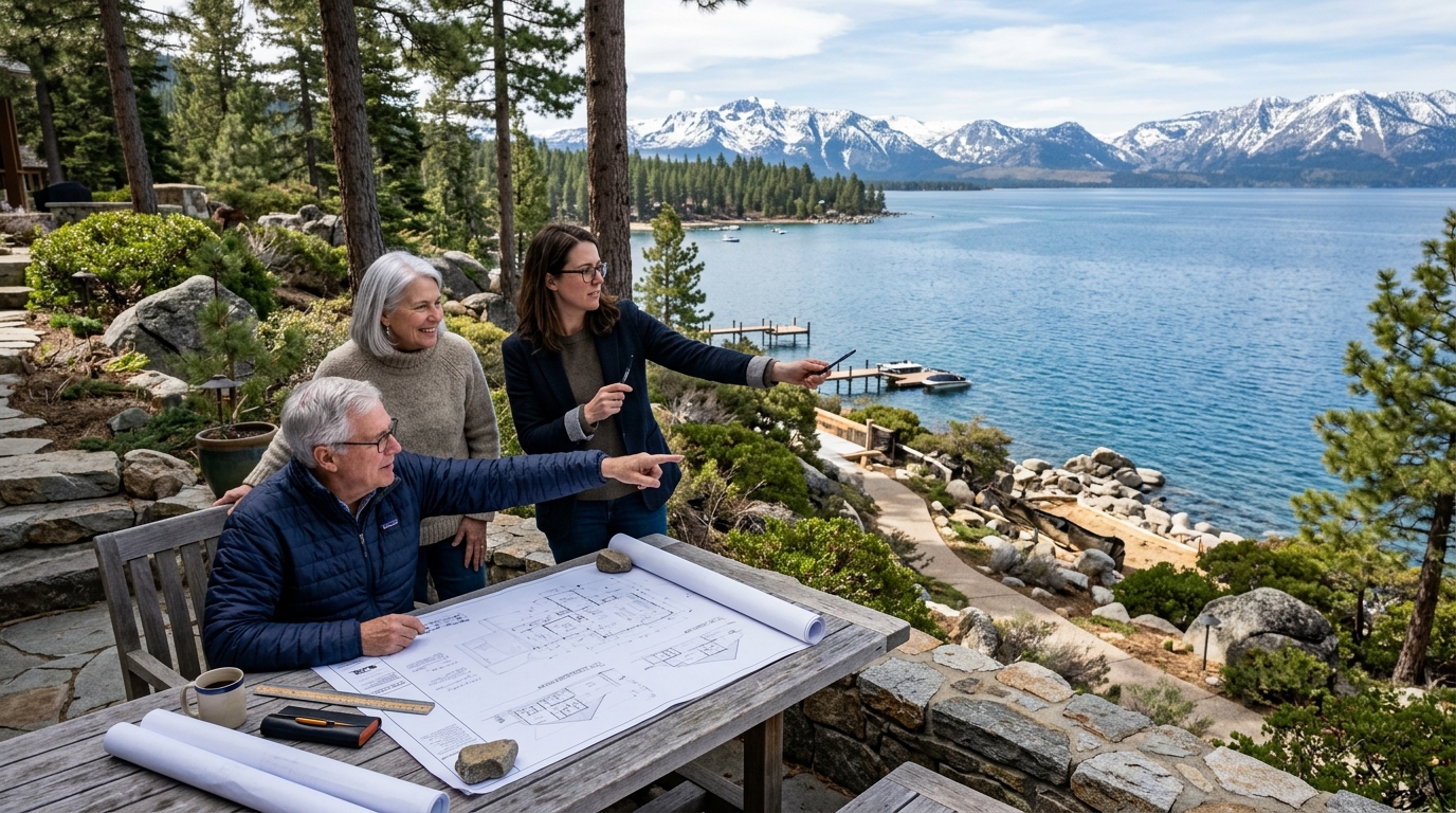 TRPA scenic review land coverage rules for Nevada Lake Tahoe lakefront homes