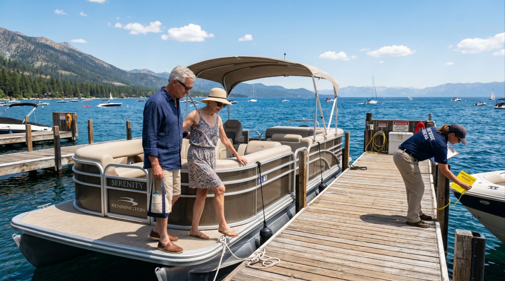 Lake Tahoe Nevada boating inspection private buoy and marina access