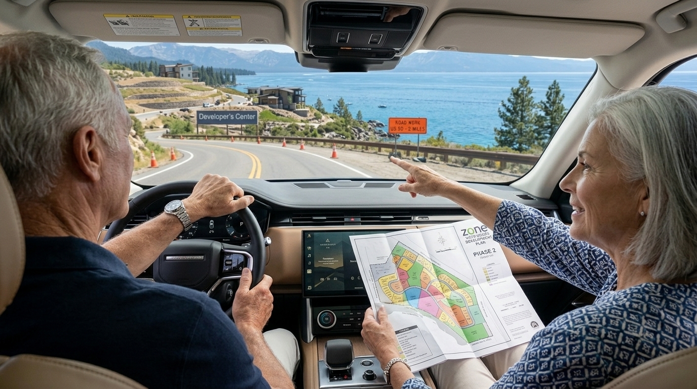US 50 roadwork Nevada side Lake Tahoe summer property tour planning