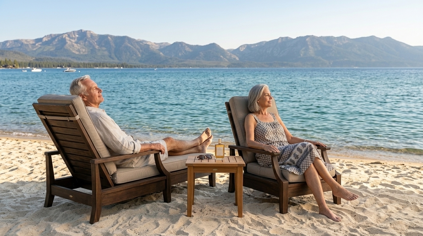 Private beaches on Nevada side of Lake Tahoe Incline Village Glenbrook Marla Bay Pinewild