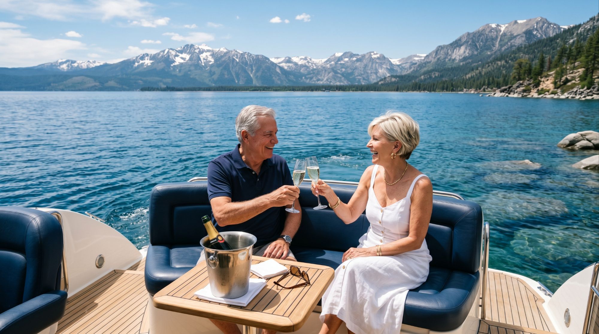 Lake Tahoe Nevada boating summer lifestyle private cruise clear kayak tours