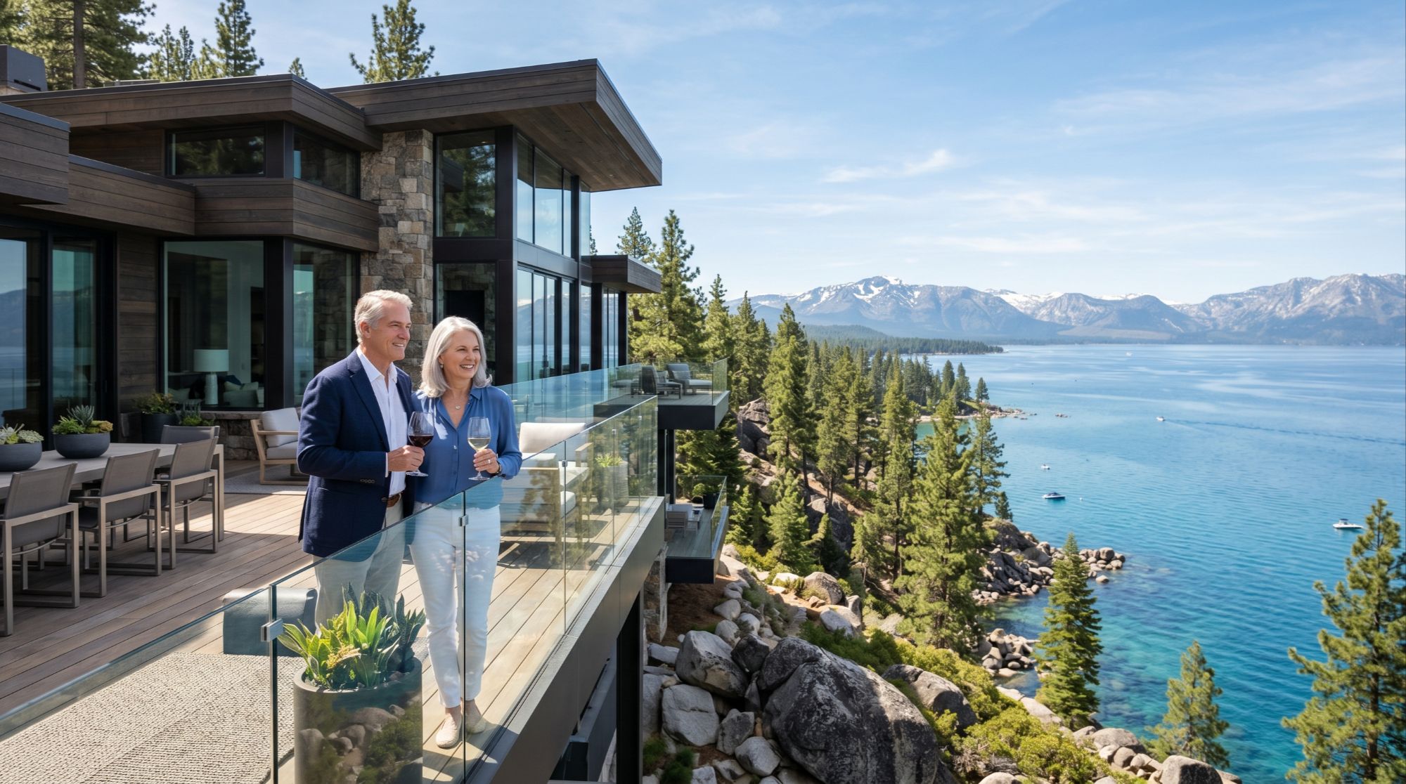Luxury shoreline real estate on Lake Tahoe Nevada side Incline Village Crystal Bay Glenbrook Zephyr Cove