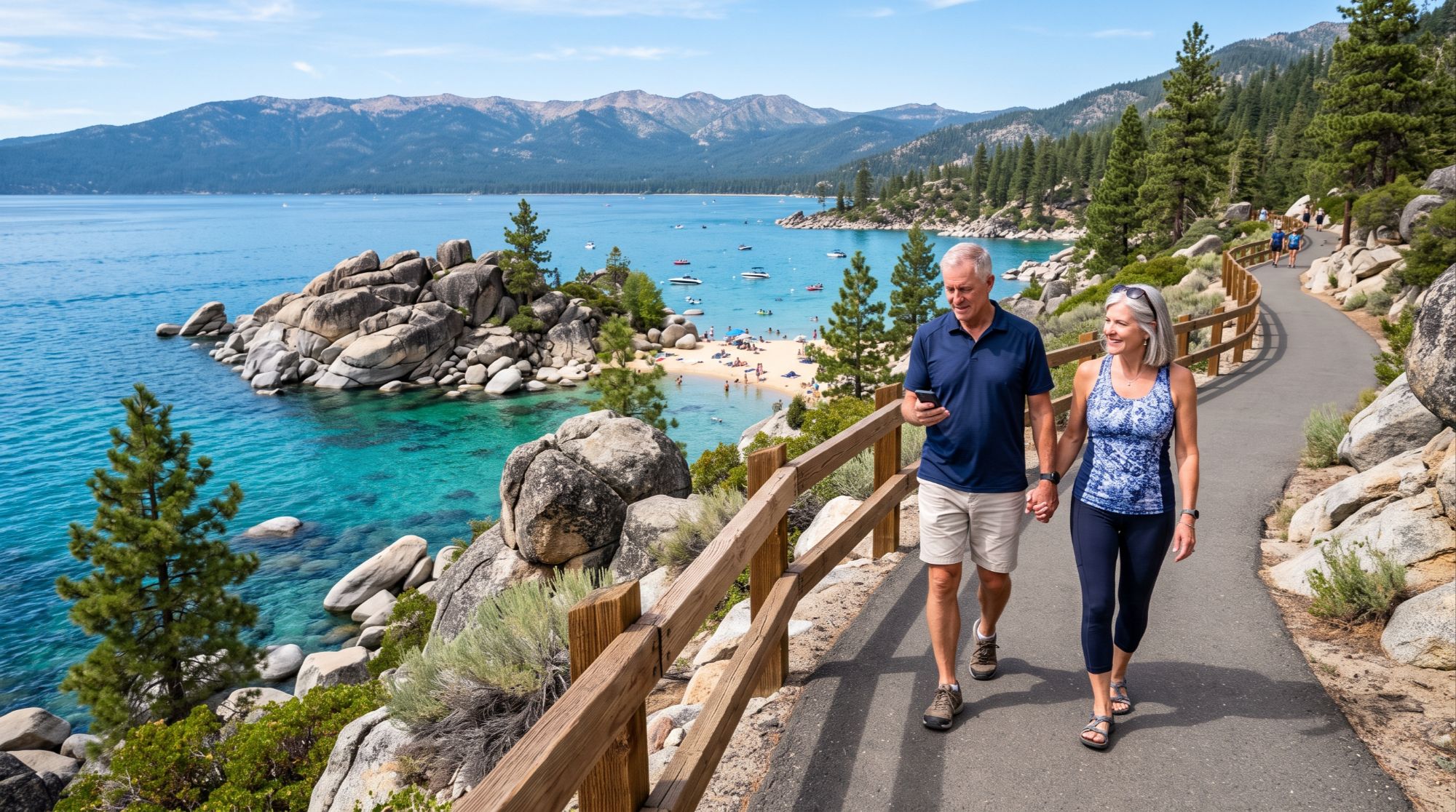Sand Harbor reservations and East Shore Trail access Lake Tahoe Nevada