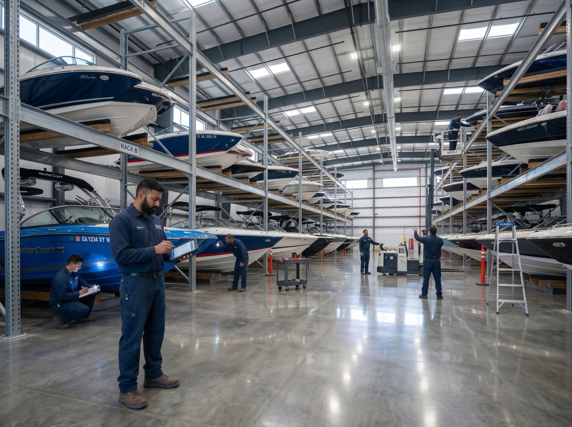 Lake Tahoe winter boat storage dry stack and climate controlled boat storage