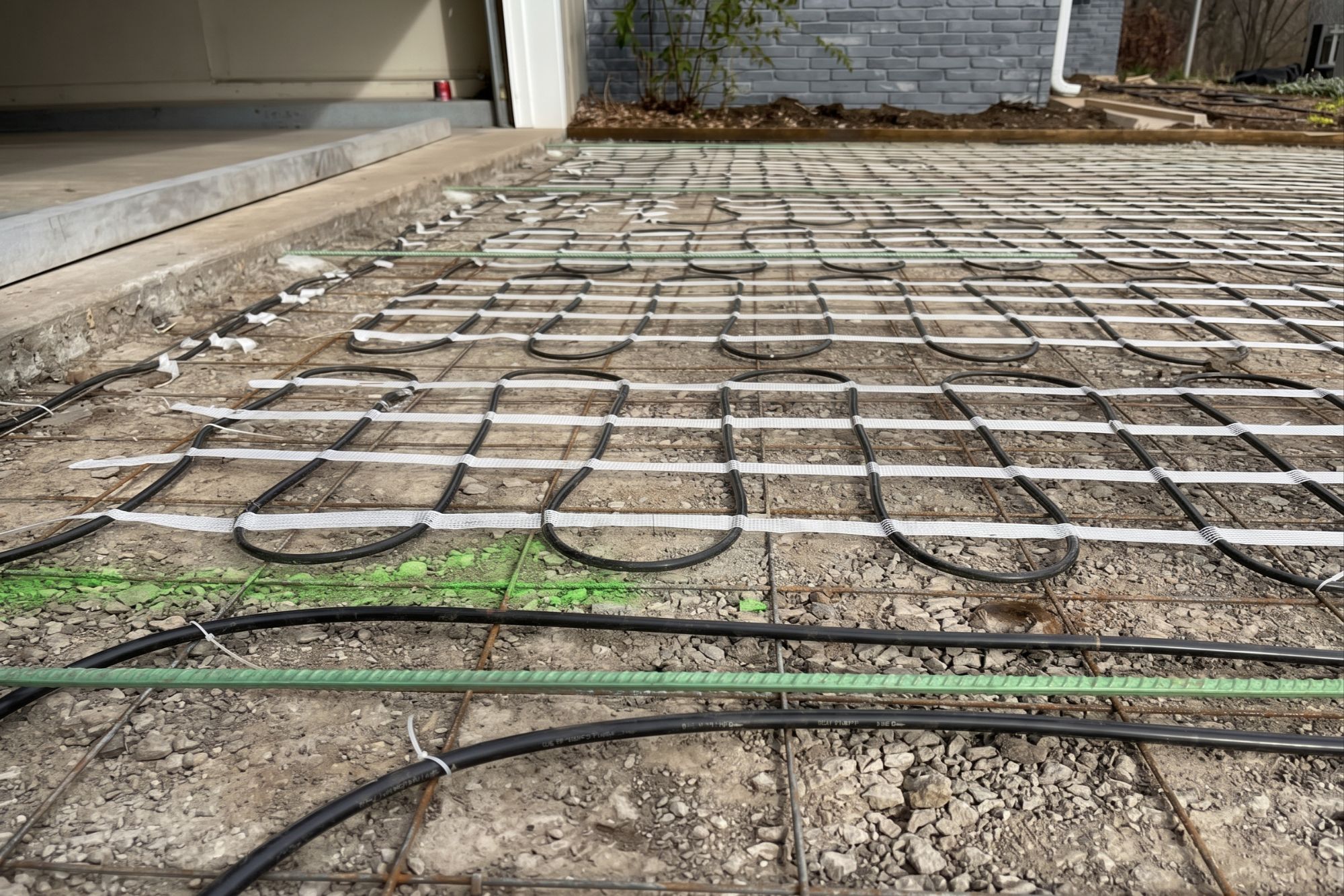 Hydronic heated driveway melting snow at a luxury Incline Village Nevada home