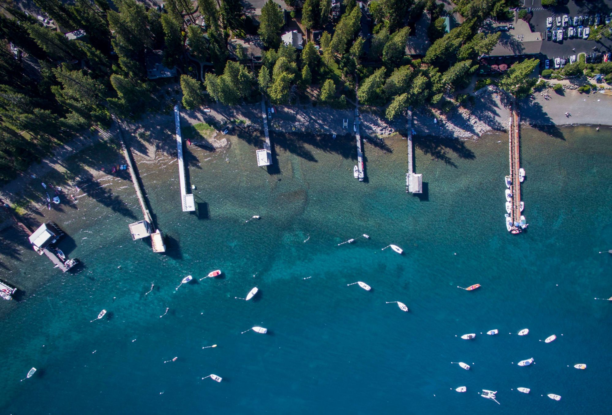 Luxury Nevada Lake Tahoe lakefront estate with private pier and mountain views