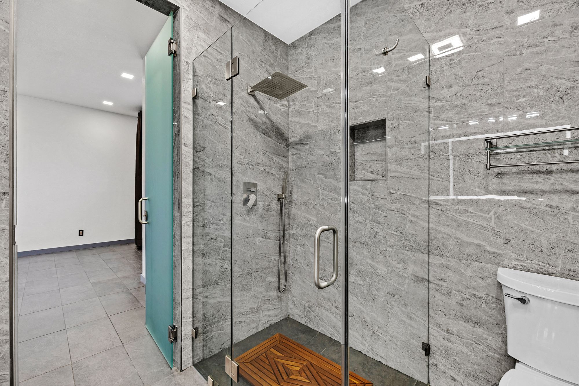 Glass shower enclosure at 2335 Market Street