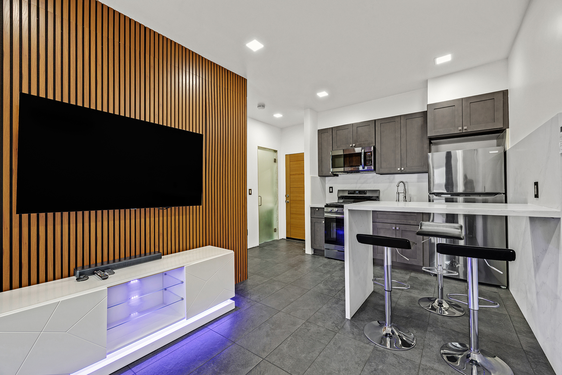 Kitchen and living area