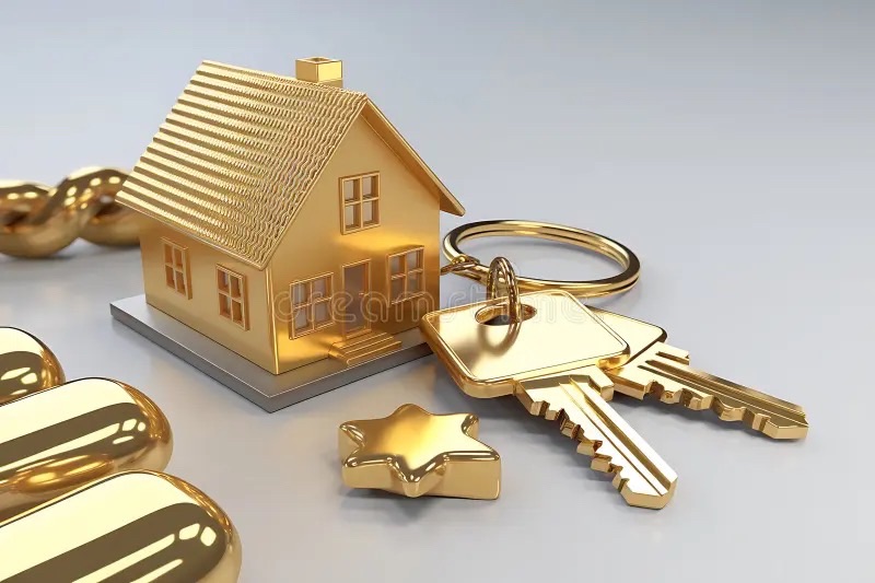 Gold house and keys representing real estate decisions and representation clarity