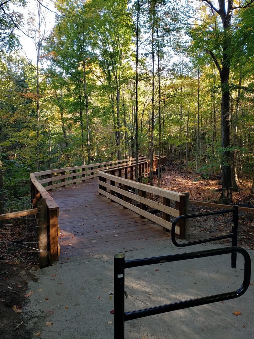 Aurora trails and green space walking path