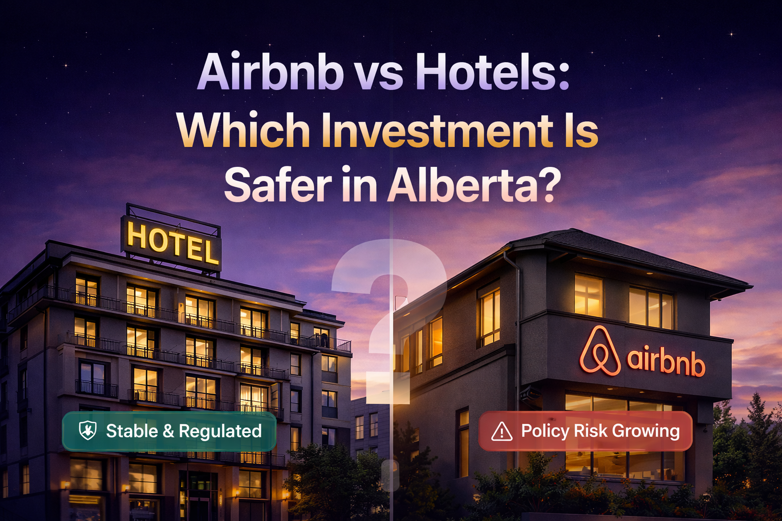 Hotels vs. Airbnb: Which Alberta investment offers better long-term stability in a changing regulatory market?