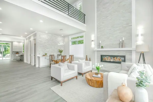 Bright, staged living room prepared for sale in Greenville, South Carolina