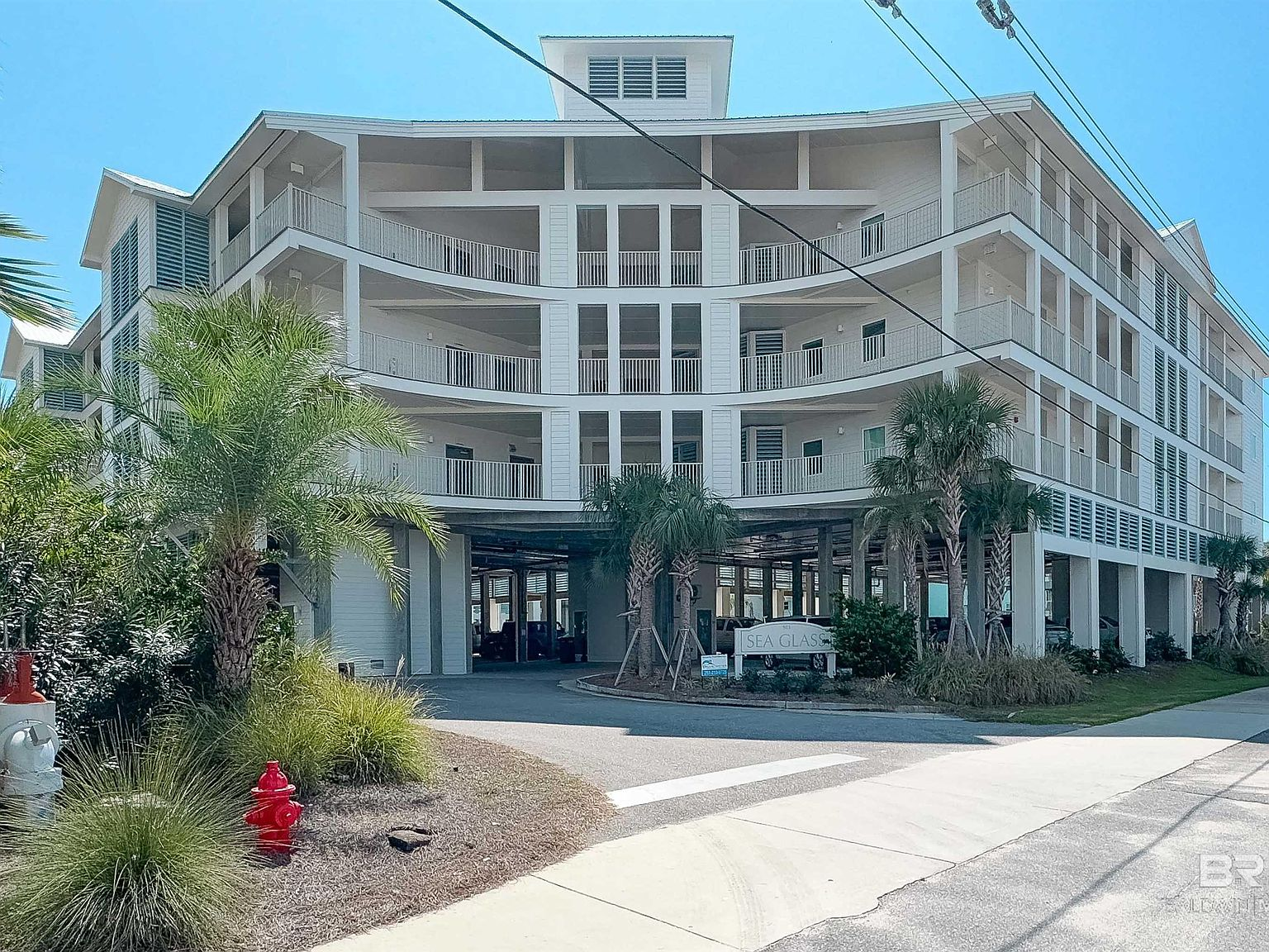 Sea Glass condo building facade in Gulf Shores