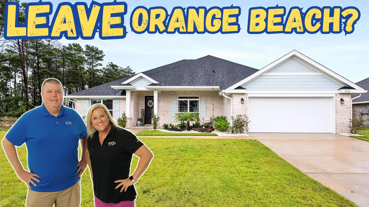 Orange Beach vs Gulf Shores real estate comparison thumbnail showing a coastal property