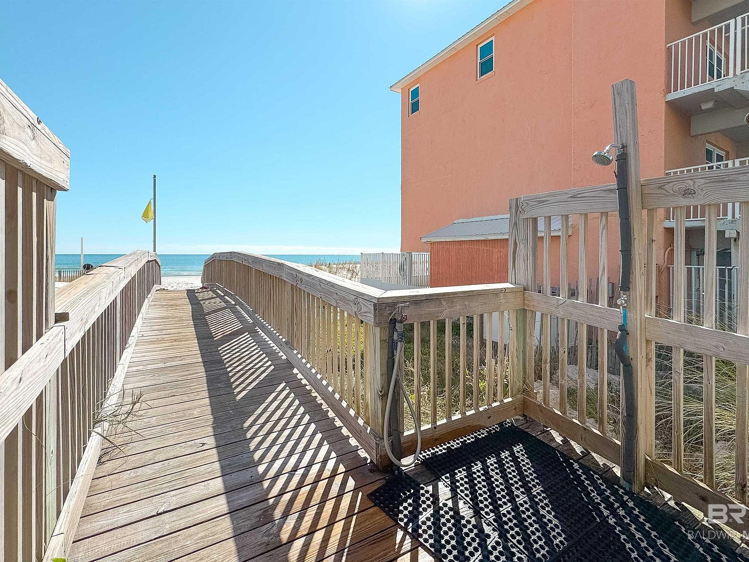 Beach access walkway near Grand Caribbean in Orange Beach, Alabama