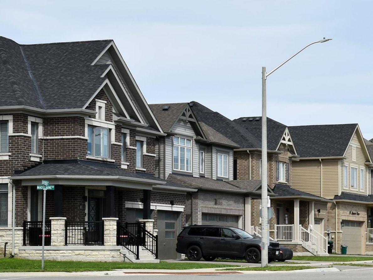 A street of newer homes in south Barrie, Ontario