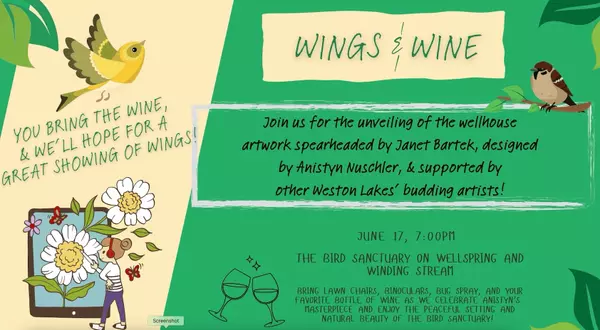 Wings & Wine: Weston Lakes' Newest Community Art Celebration