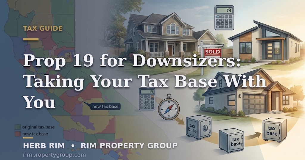 Prop 19 property tax base transfer for downsizers California