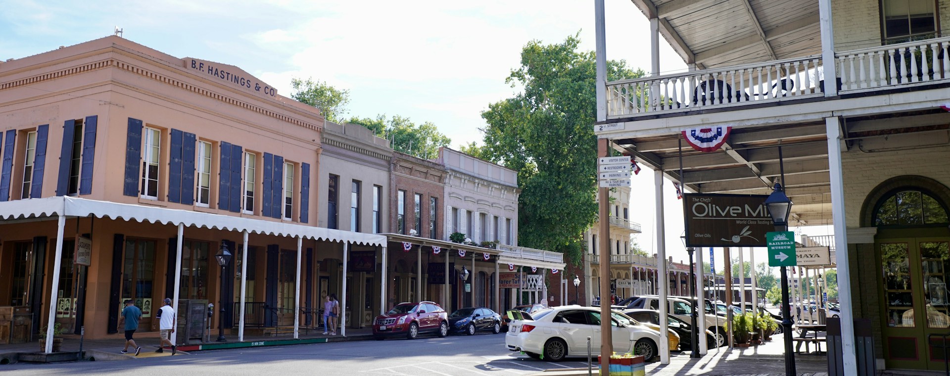 A downtown Sacramento street with office buildings