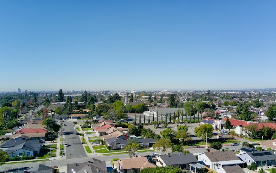 A tree-lined suburban neighborhood in Carmichael, California