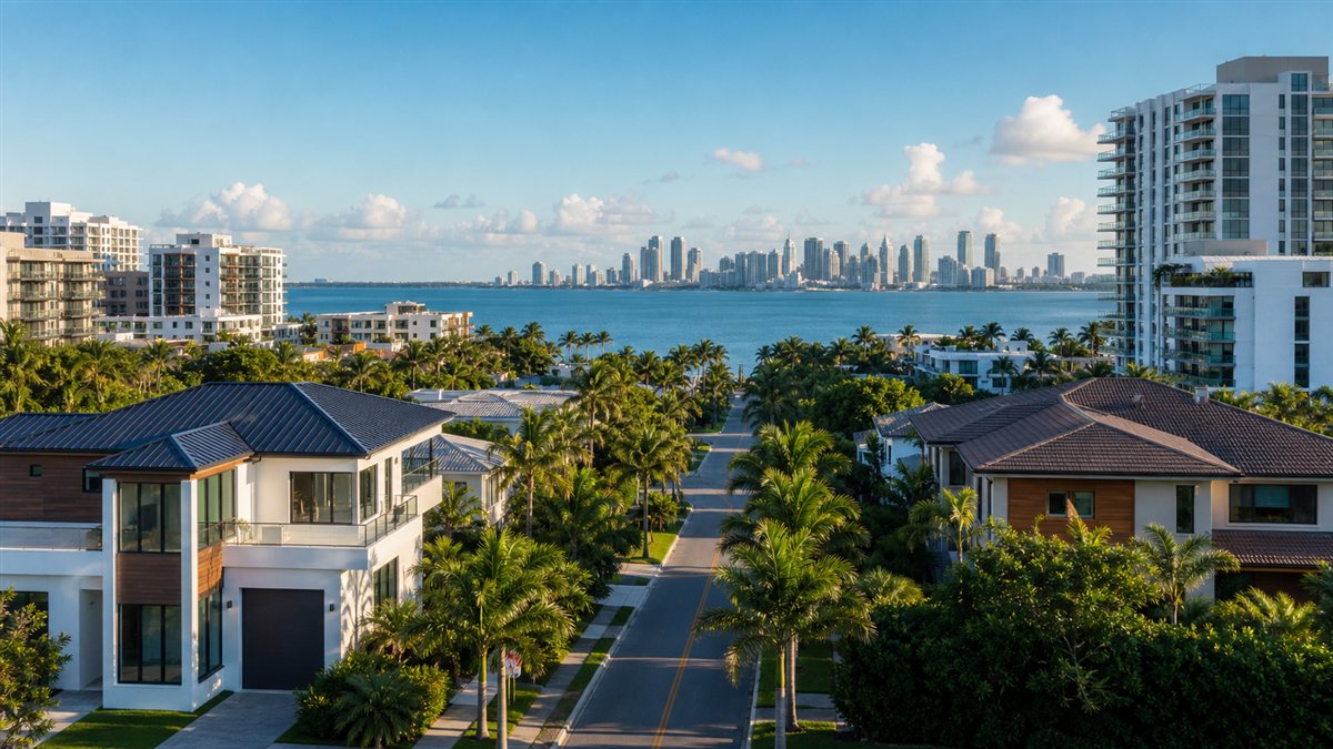 Miami real estate market update showing South Florida homes for sale, condo buildings, and local housing trends.