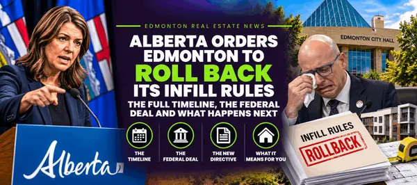 feature image of Alberta Orders Edmonton to Roll Back Its Infill Rules: The Full Timeline, the Federal Deal and What Happens Next