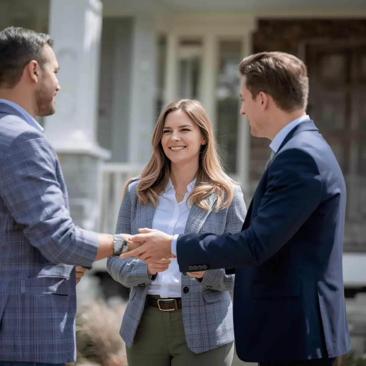 Real Estate Agent helping homeowner