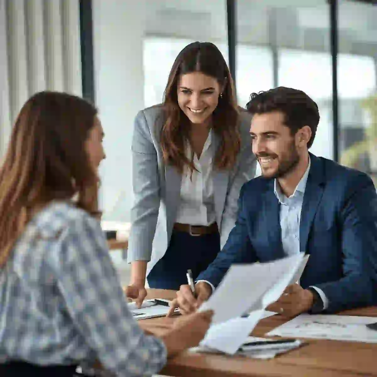 Real Estate Agent helping out a home buyer