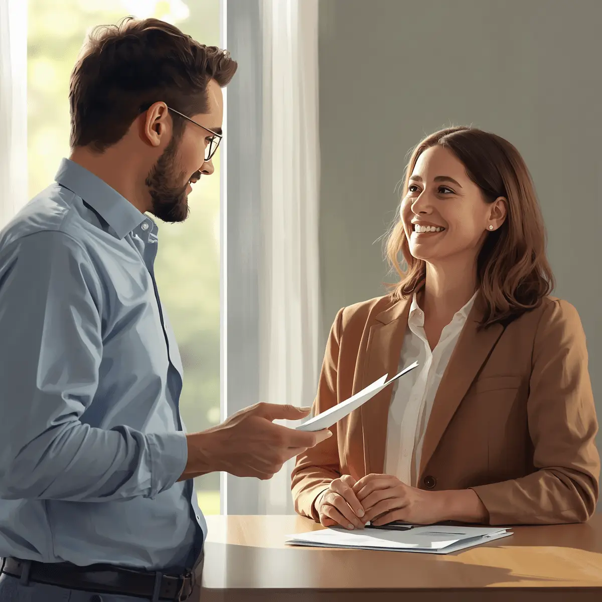Real estate agent helping homeowner sell their home