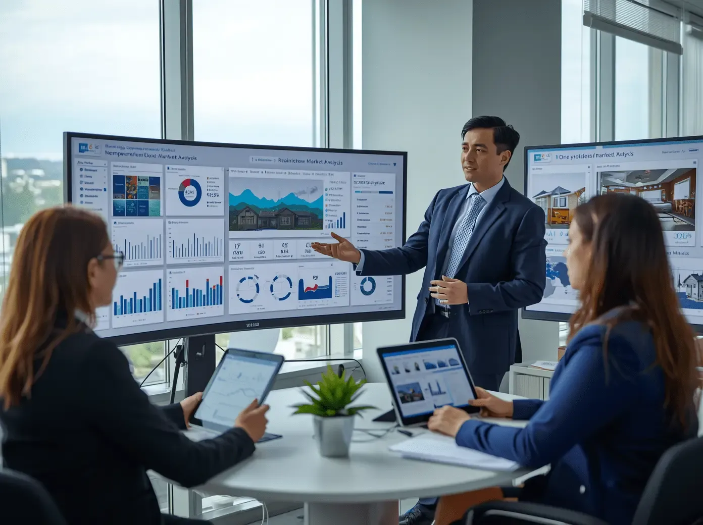 Demonstration of market trends explained by realtor