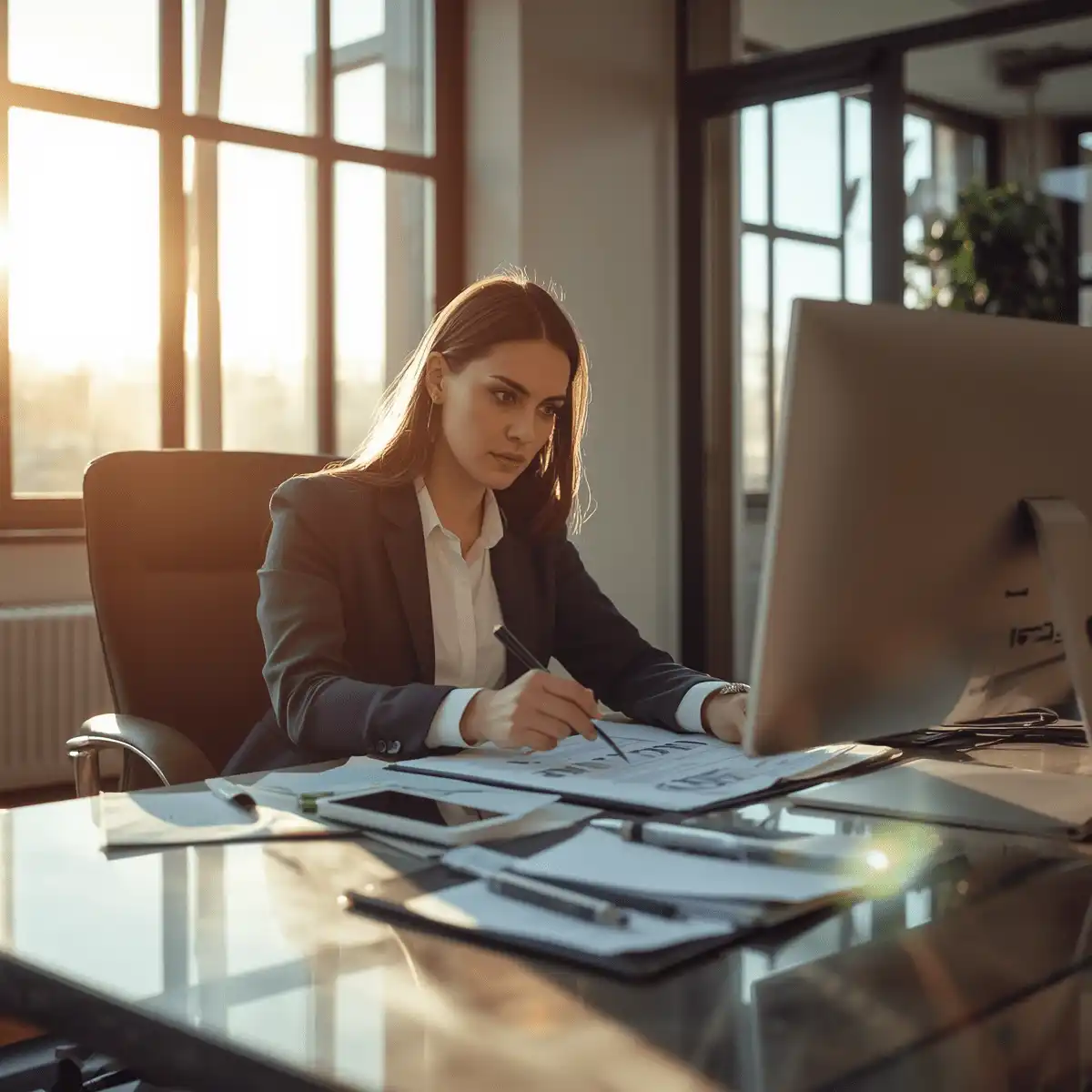 A burnaby realtor doing paperwork