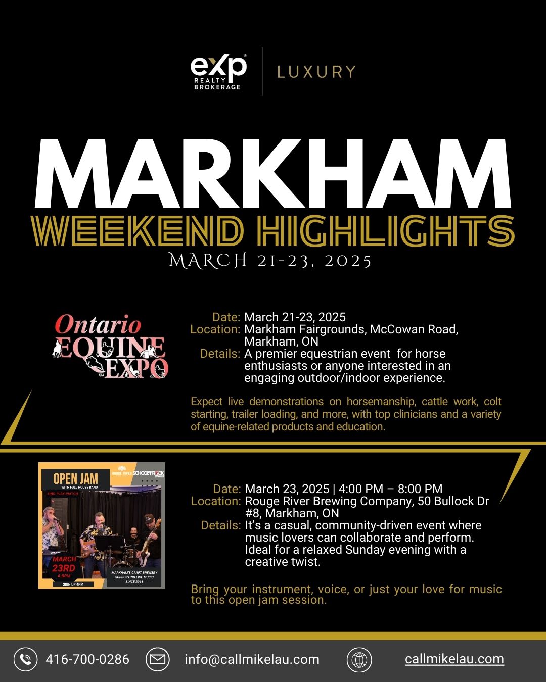 feature image of Markham Weekend Highlights: Unleash Family Fun at the Ontario Equine Expo &amp; School of Rock Open Jam!