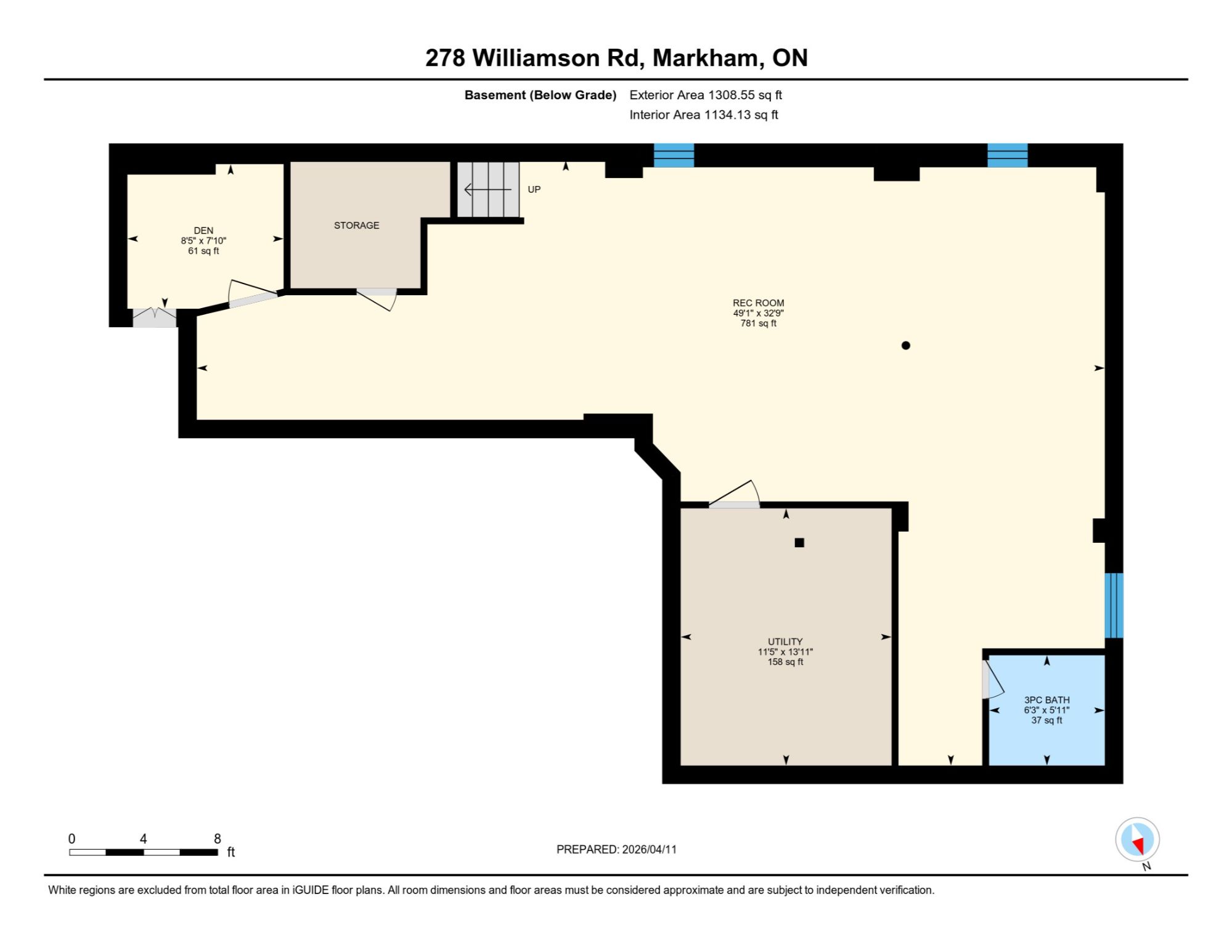 Basement Floor Plan — 24 Juniper Crescent