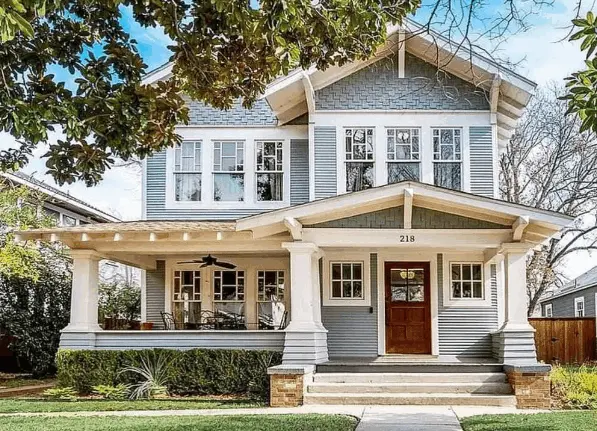 blue historic house