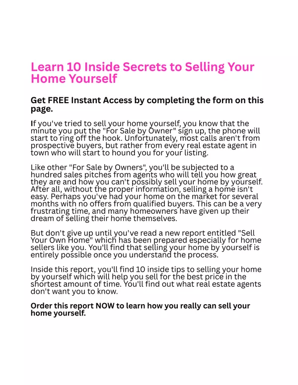 Which of These Costly Homeseller Mistakes Will You Make When You Sell Your Home Get FREE Instant Access by completing the form on this page. A new report has just been released which reveals 7 cos-5