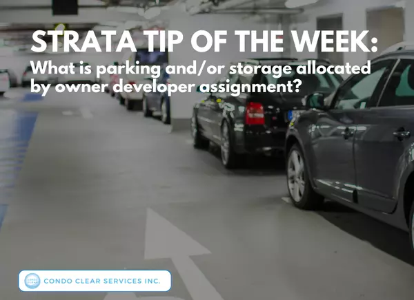 Strata Tip of the Week - What is parking and/or storage allocated by owner developer assignment?