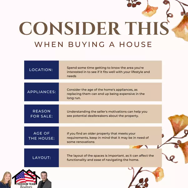 Consider these things when buying a home......