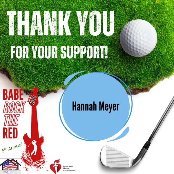 THANK YOU to Hannah Meyer!