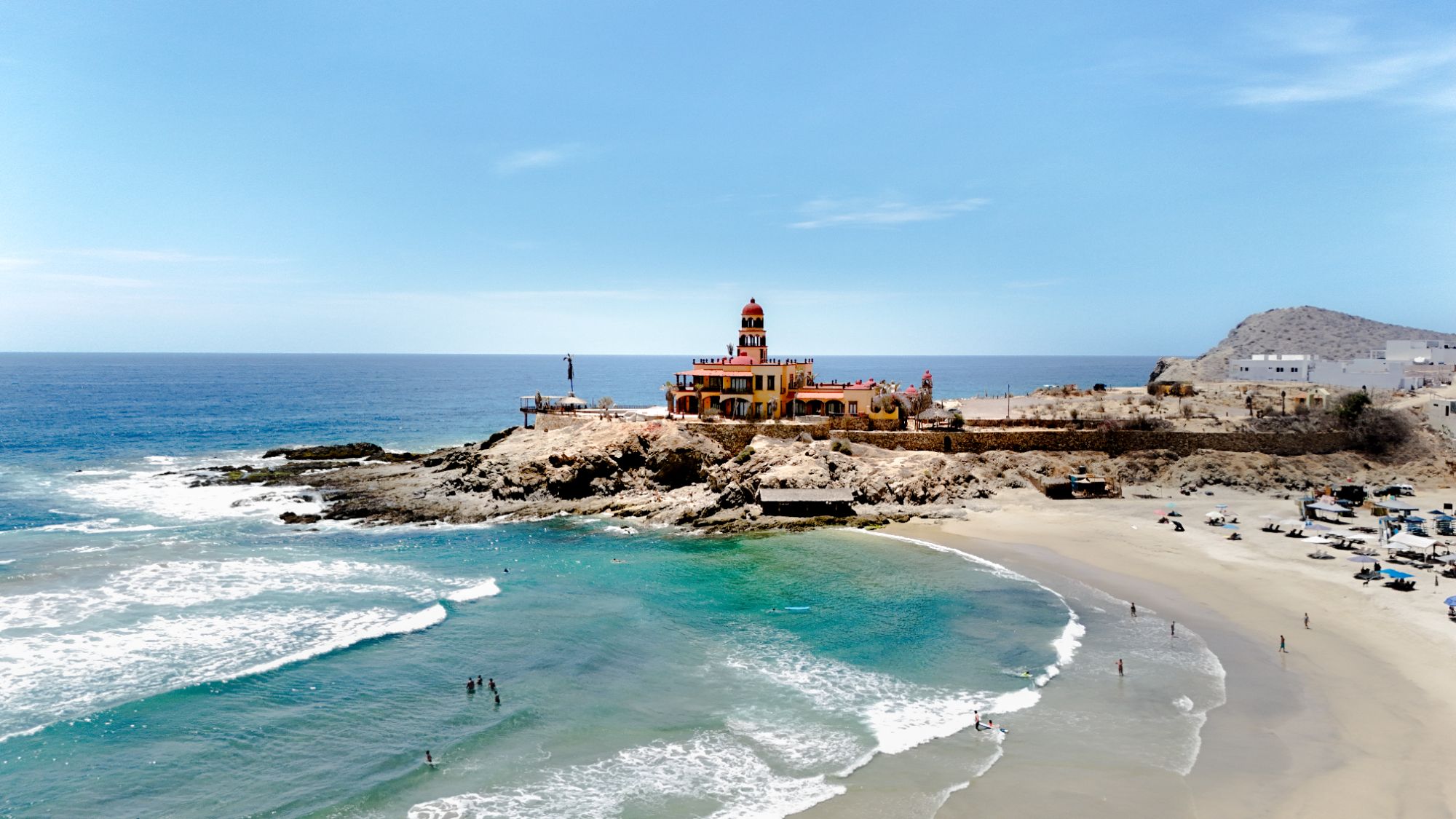 cerritos yellow hotel in a surf spot
