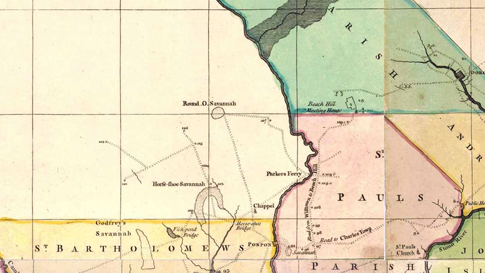 1757 map of Round O, SC