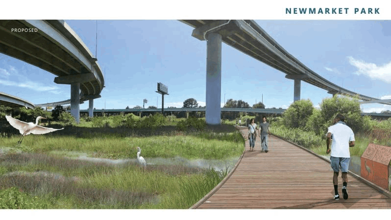 Rendering of Newmarket Park on the Lowcountry Lowline via website