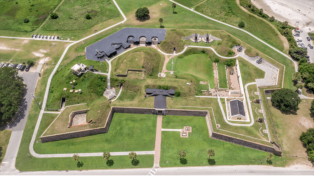 overhead view of fort moultrie
