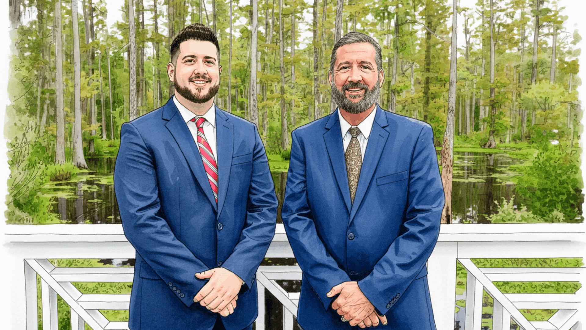 Illustration of Chris and Theo of The Family Real Estate Group