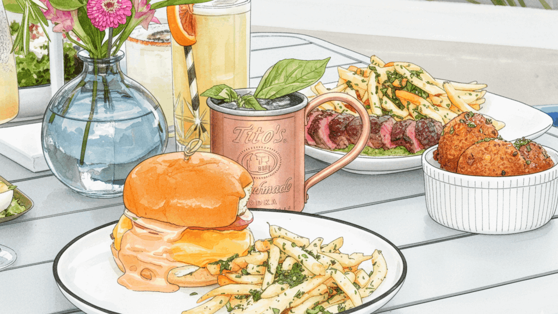 Illustration of food from Momo Crowfield Goose Creek