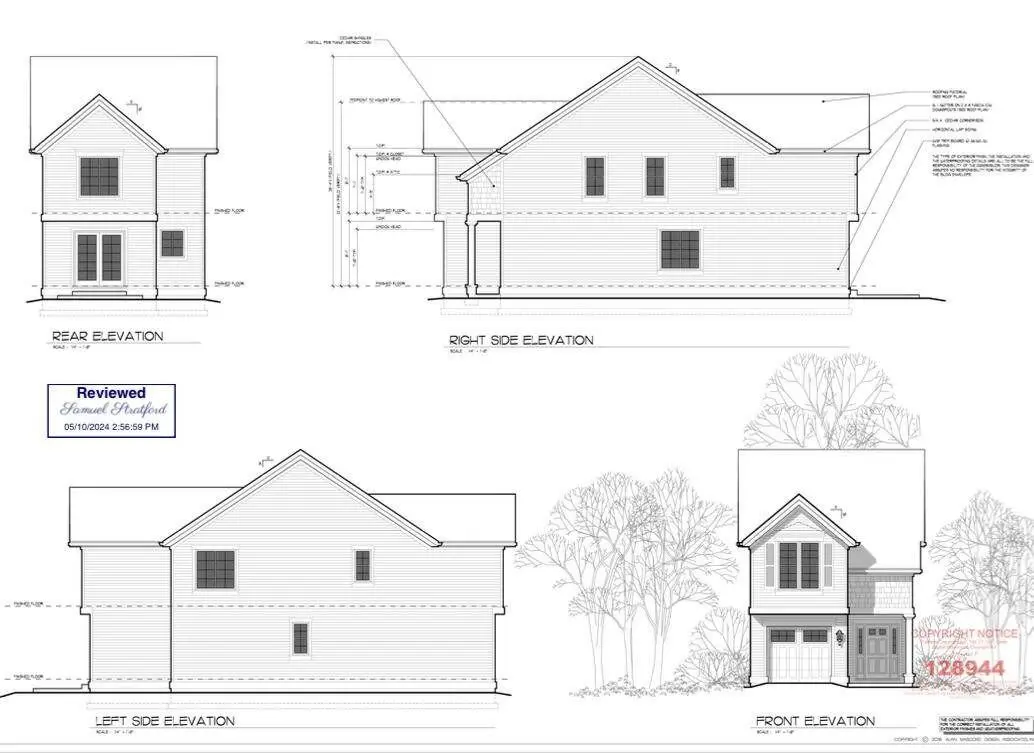 New Home construction elevation blueprints